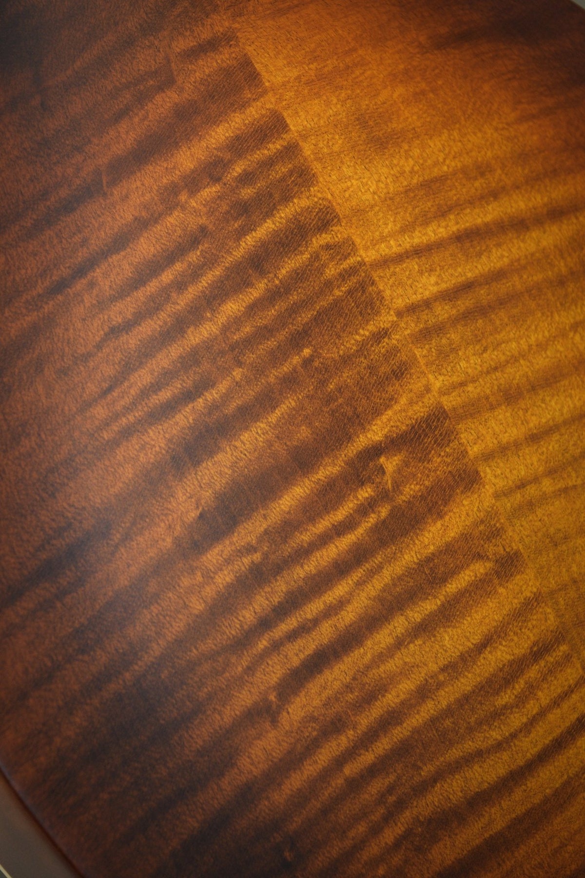Close-up of the flame maple figure on the F2S mandolin's back