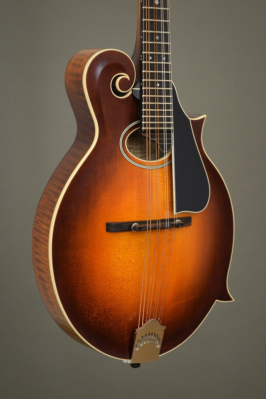 Northfield F2S oval hole mandolin with red spruce top in Cherryburst, angled front view