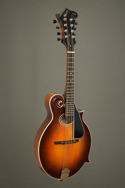 Full front view of the Northfield F2S oval hole mandolin in Cherryburst