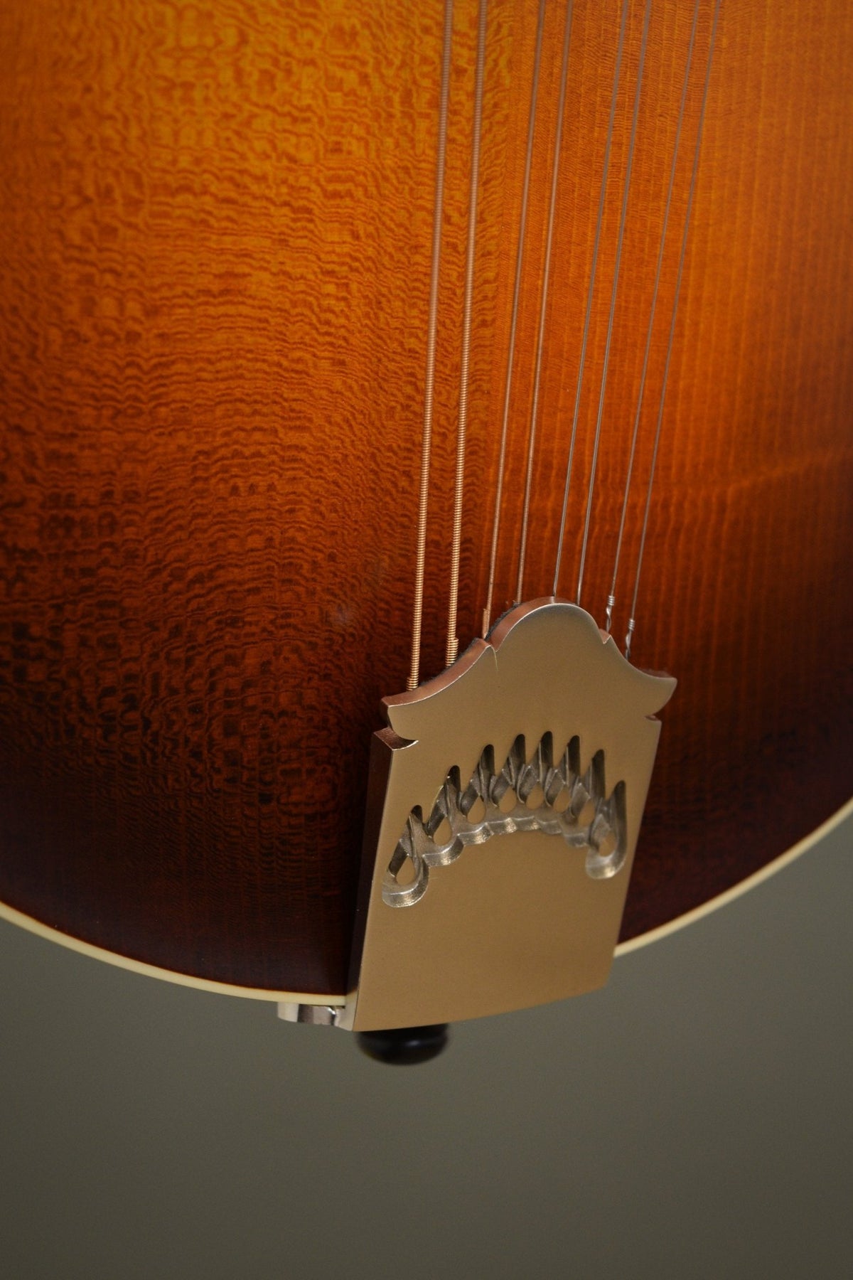 Northfield tailpiece and lower top of the F2S oval hole mandolin