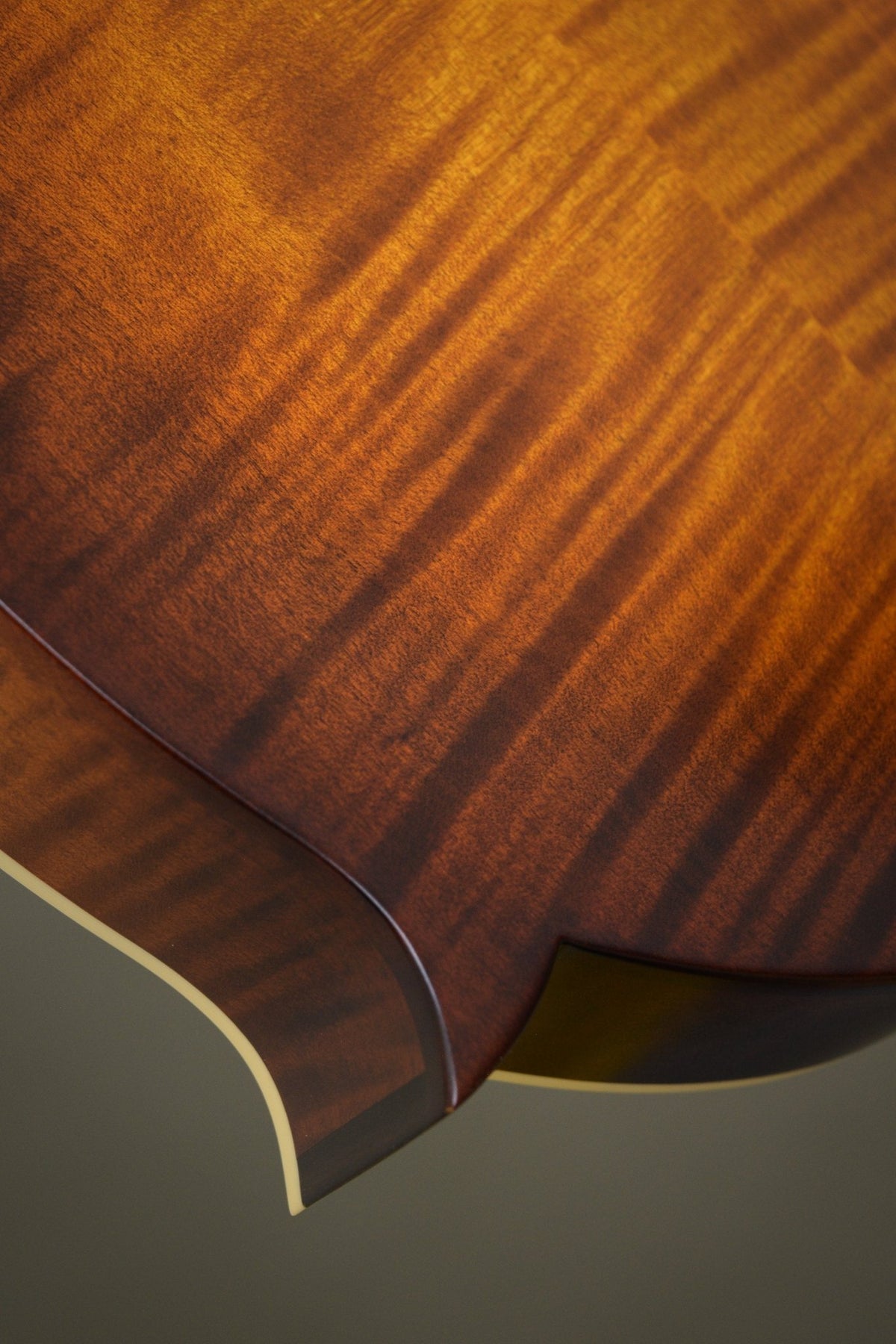 Body point and ivoroid binding on the back of the F2S mandolin