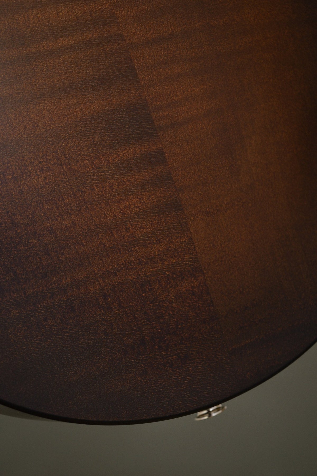 Close-up of the figured maple on the Wavelength octave mandolin's back