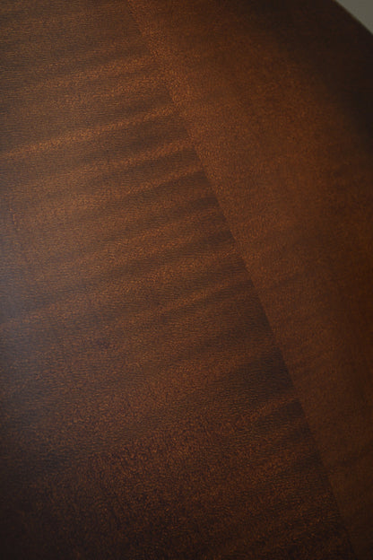 Close-up of the figured maple on the Wavelength octave mandolin's lower back